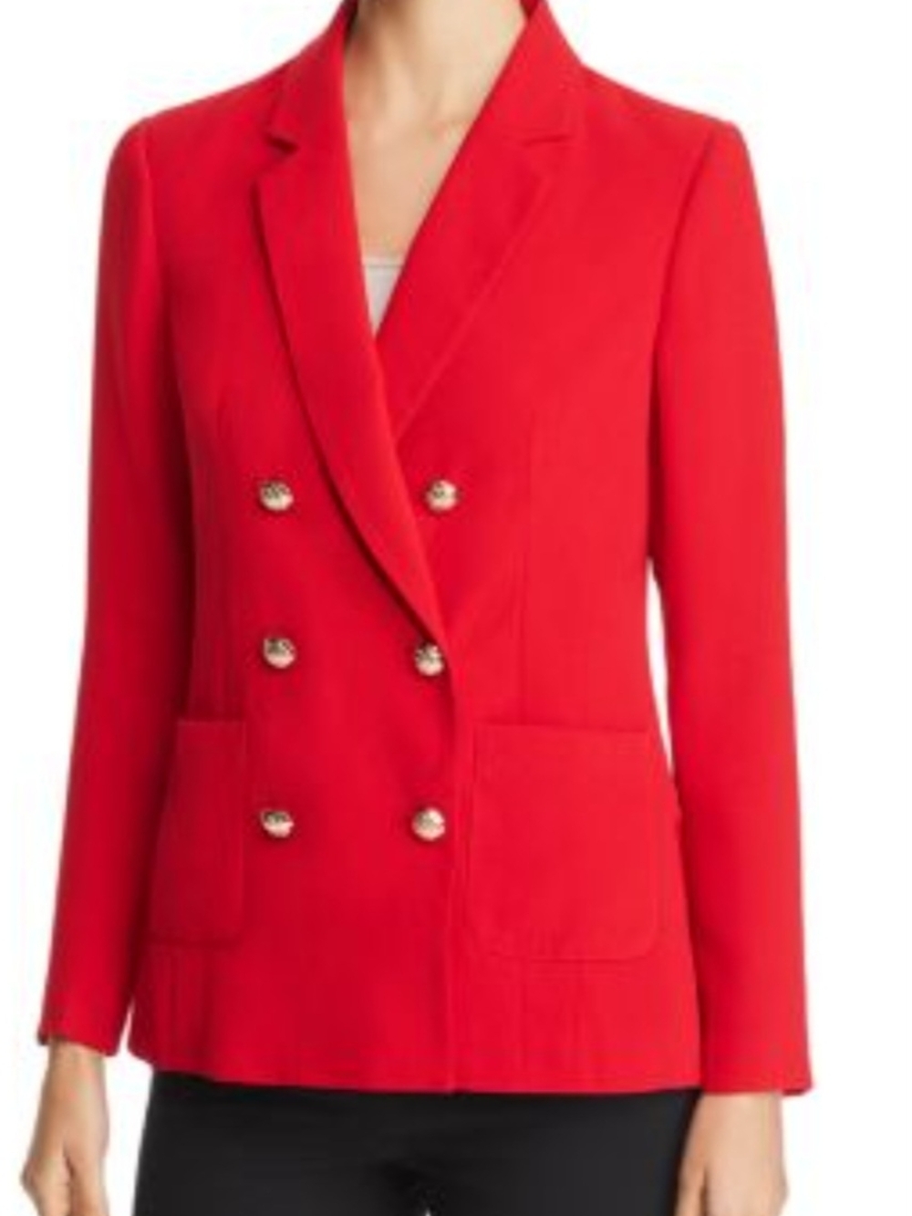 Red Double-Breasted Women's Blazer Jacket